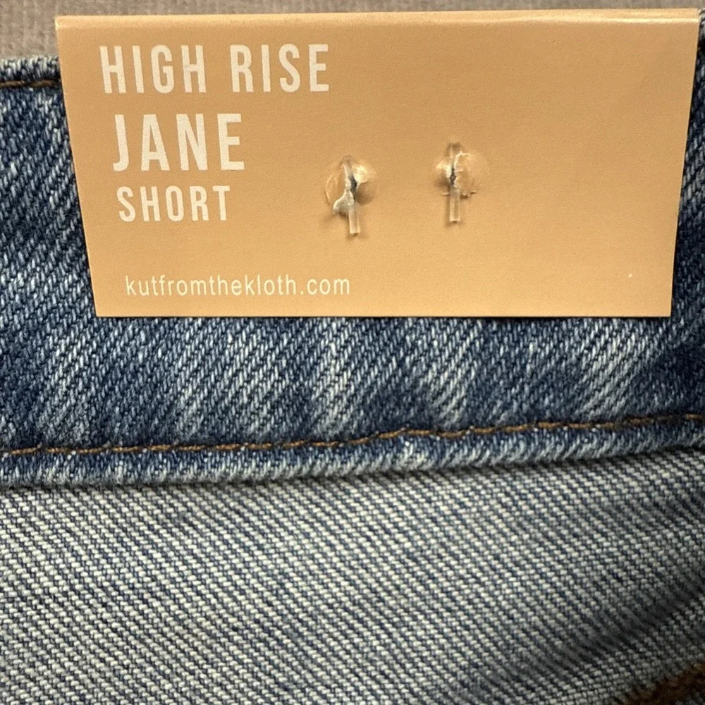 Kut  NWT Women's Sz 0 Shorts High Rise‎ Jane Cut Off Two Tone Denim Summer Beach - Picture 5 of 16